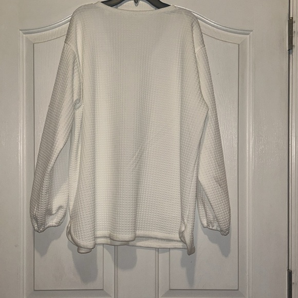 Max Studio Ivory Textured Knit Top - Picture 5 of 6